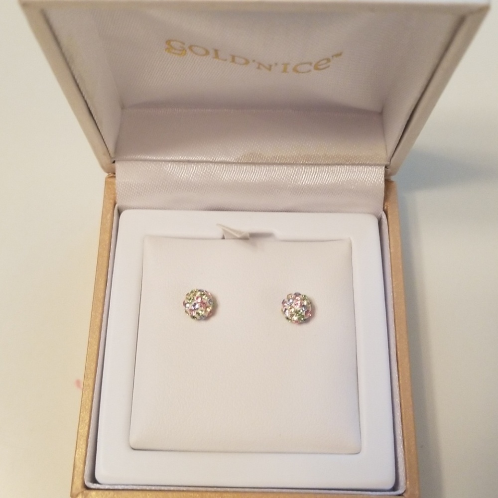 Nwt Swarvoski Crystallized Element 14k Gold Earring - Picture 5 of 5